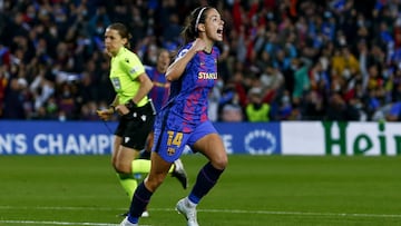 30/03/22 PARTIDO FUTBOL FEMENINO 
 WOMENS CHAMPIONS LEAGUE CUARTOS VUELTA 
 BARCELONA - REAL MADRID 
 AITANA SEGUNDO GOL EMPATE 2-2 ALEGRIA