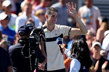 John Isner, el año pasado en el último partido de su carrera.