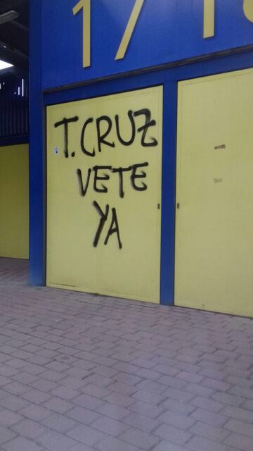 Las pintadas en el estadio de la UD Las Palmas.