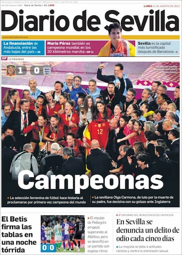 La prensa española, orgullosa de sus campeonas del mundo