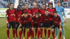 El equipo del Mirand&eacute;s que sali&oacute; de inicio en el encuentro de Liga Adelante ante el Legan&eacute;s en Butarque.