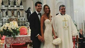 Álvaro Morata y su esposa Alice Campello.