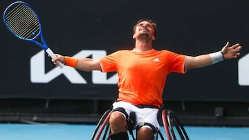 Martín de la Puente celebra una victoria en el Open de Australia.