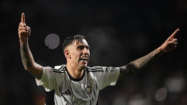 Soccer Football - Copa del Rey - Round of 16 - Albacete v Real Madrid - Estadio Carlos Belmonte, Albacete, Spain - January 14, 2026 Albacete's Jefte celebrates after the match REUTERS/Pablo Morano