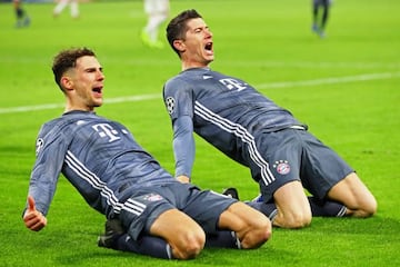 Robert Lewandowski celebrates against Ajax.