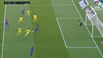 El fuera de juego de Neymar en el primer gol que reclamó Villarreal