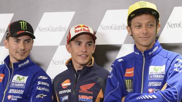 Jorge Lorenzo, Marc Marquez y Valentino Rossi en el GP Austria 2016.