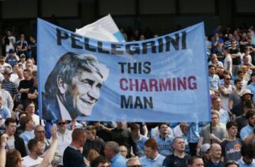 Manuel Pellegrini en su último partido en el Etihad Stadium como técnico del City.