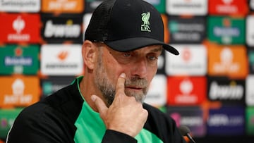 Jürgen Klopp durante la rueda de prensa previa al juego de Liverpool ante Union Saint-Gilloise por Europa League.