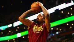 J.R Smith. antes de un partido de la NBA con los Cleveland Cavaliers