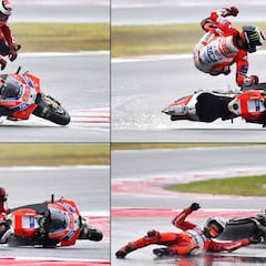 Misano trajo récord de caídas: 141 tras las 55 de las carreras