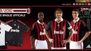 <b>ITALIA </b>La web del Milan: ayer (arriba) y la de hoy (abajo).