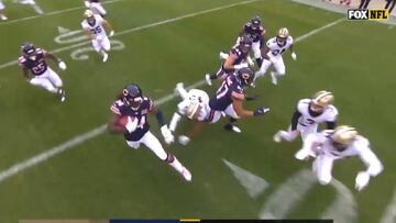 ¡Increíble toma de la 'spider cam' en un touchdown de 102 yardas!