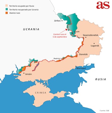 El mapa que muestra el avance de Ucrania en su ofensiva “relámpago”
