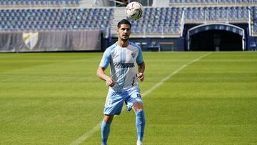 Caye Quintana, durante su presentaci&oacute;n como jugador del M&aacute;laga.