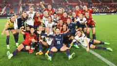 Las jugadoras celebran la victoria ante Estados Unidos.