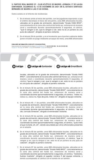 La denuncia de LaLiga contra la grada de animaci&oacute;n del Real Madrid.