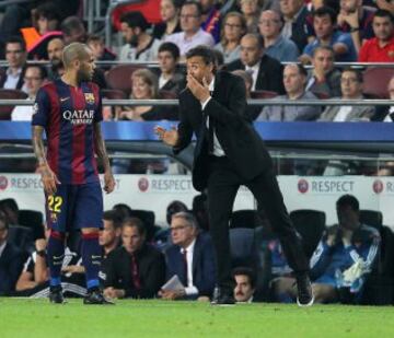 Luis Enrique y Dani Alves.