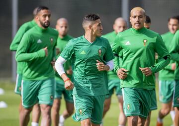 Marruecos se entrena antes del partido frente a España