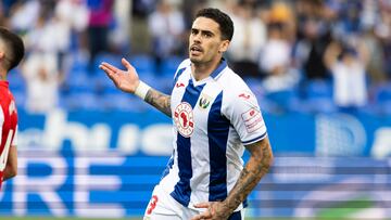 Miguel de la Fuente celebra un gol.