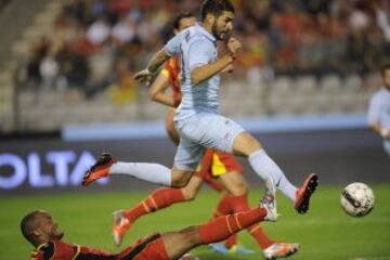 Partido Bélgica - Francia. Benzema y Kompany.