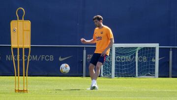 Sergi Roberto, en un entrenamiento del Barça.