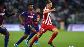 Marcos Llorente, durante el partido del Atlético contra el Barcelona.