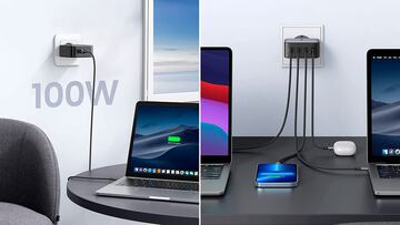 Tenemos un cargador rápido USB-C con cuatro puertos y hasta 100W de potencia