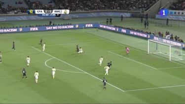 Benzema marcó el 0-1 superado el minuto de tiempo añadido