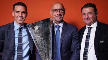 Fernando Navarro, Monchi y Emilio de Dios.