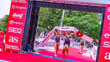 Imagen de la prueba de Trimparables de Zaragoza, competición de triatlón promovida por la FETRI, Diario AS y la Cadena SER
