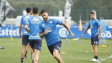 Borja Granero, en un entrenamiento del Deportivo.