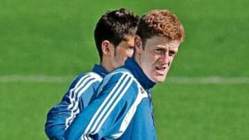 <b>TENSIÓN. </b>Sergio, durante la sesión de ayer. Su relación con Marcelino está lejos de ser perfecta.