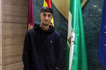 En la sala de prensa de La Rosaleda.