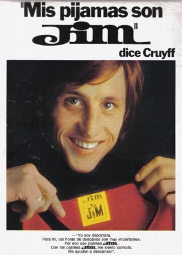 Johan Cruyff como imagen de ropa.