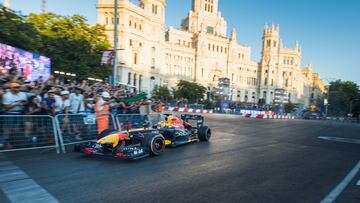 Sergio Pérez, en la exhibición de Red Bull en Madrid.