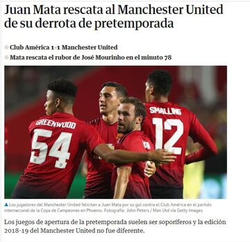 Así vio la prensa inglesa el empate entre América y ManU