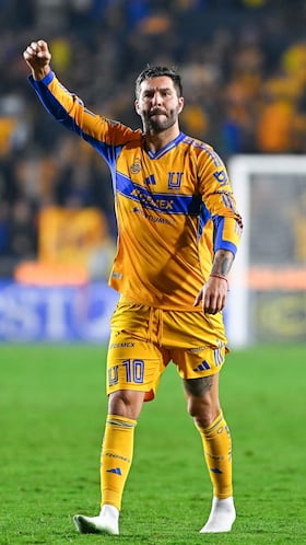 Andre-Pierre Gignac of Tigres during the semi-finals second leg match between Tigres UANL and Cruz Azul, as part of the Liga BBVA MX, Torneo Apertura 2025 at Universitario Stadium, on December 06, 2025 in Monterrey, Nuevo Leon, Mexico.