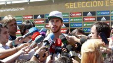 Ramos habló al llegar a la concentración de España.