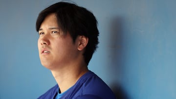 GLENDALE, ARIZONA - FEBRUARY 27: Shohei Ohtani #17 of the Los Angeles Dodgers looks on in the dugout during a game against the Chicago White Sox at Camelback Ranch on February 27, 2024 in Glendale, Arizona.   Christian Petersen/Getty Images/AFP (Photo by Christian Petersen / GETTY IMAGES NORTH AMERICA / Getty Images via AFP)