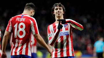 Joao Félix celebra el segundo gol del Atlético.