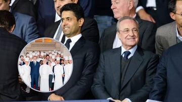 nasser al khelaifi florentino perez cena directivas psg real madrid champions restuarante paris guy savoy platos menu mbappe