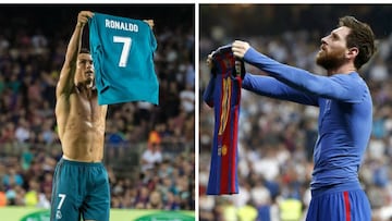 Cristiano imitó a Messi: mostró su camiseta al Camp Nou