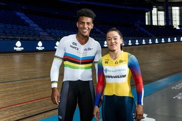 Martha Bayona y Kevin Santiago Quintero en la UCI Track Champions League