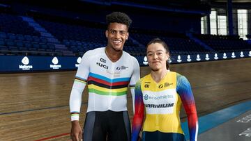 Martha Bayona y Kevin Santiago Quintero en la UCI Track Champions League