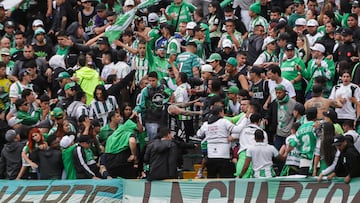Enfrentamientos entre hinchas de Nacional.
