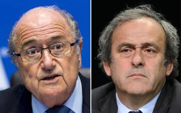 The bigger you are, the harder you fall: Sepp Blatter and Michel Platini.