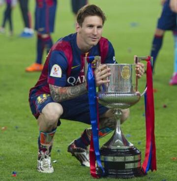 Messi con la Copa del Rey 2015.