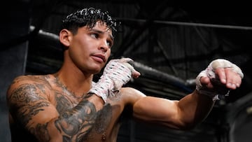 DALLAS, TEXAS - APRIL 09: Ryan Garcia in action during a media workout at World Class Boxing Gym on April 09, 2024 in Dallas, Texas. Sam Hodde/Getty Images/AFP (Photo by Sam Hodde / GETTY IMAGES NORTH AMERICA / Getty Images via AFP)