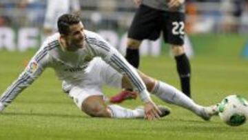 El delantero portugués del Real Madrid Cristiano Ronaldo, durante el partido frente al Espanyol de vuelta de cuartos de final de la Copa del Rey.